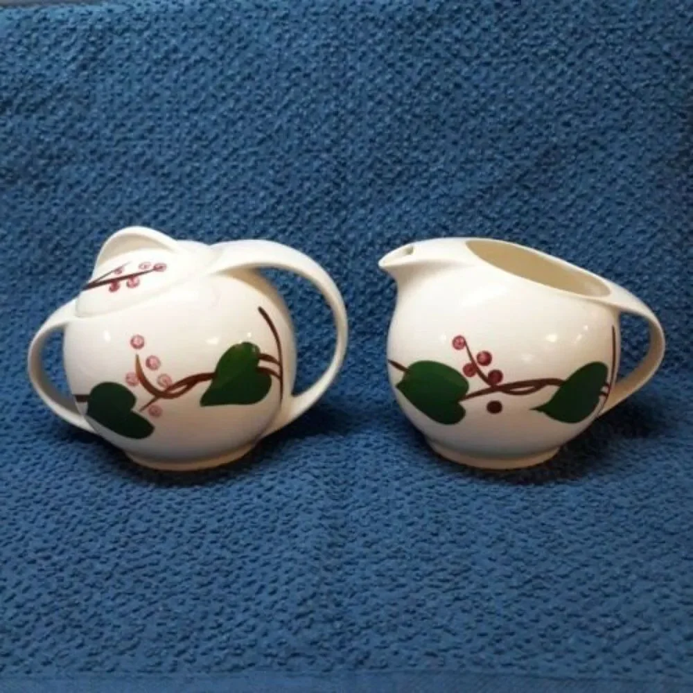 Blue Ridge Southern Potteries Stanhome Ivy Sugar & Creamer Set